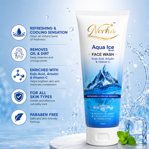 Norha Aqua Ice Face Wash – 100ml | Gentle Daily Cleanser