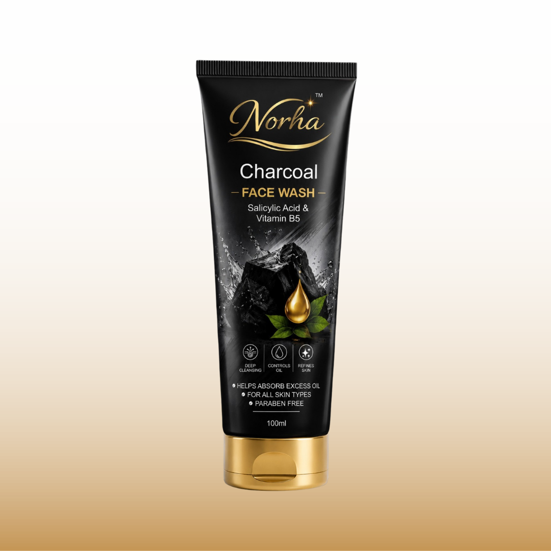 Norha Charcoal Face Wash – 100ml | Gentle Daily Cleanser