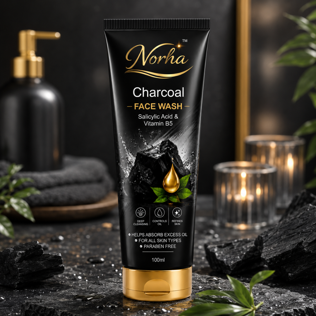 Norha Charcoal Face Wash – 100ml | Gentle Daily Cleanser