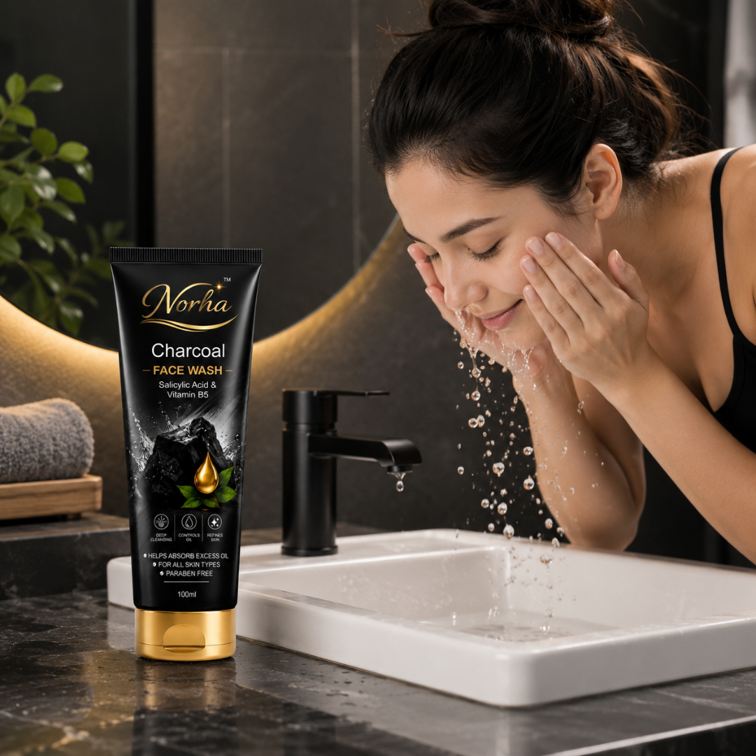 Norha Charcoal Face Wash – 100ml | Gentle Daily Cleanser