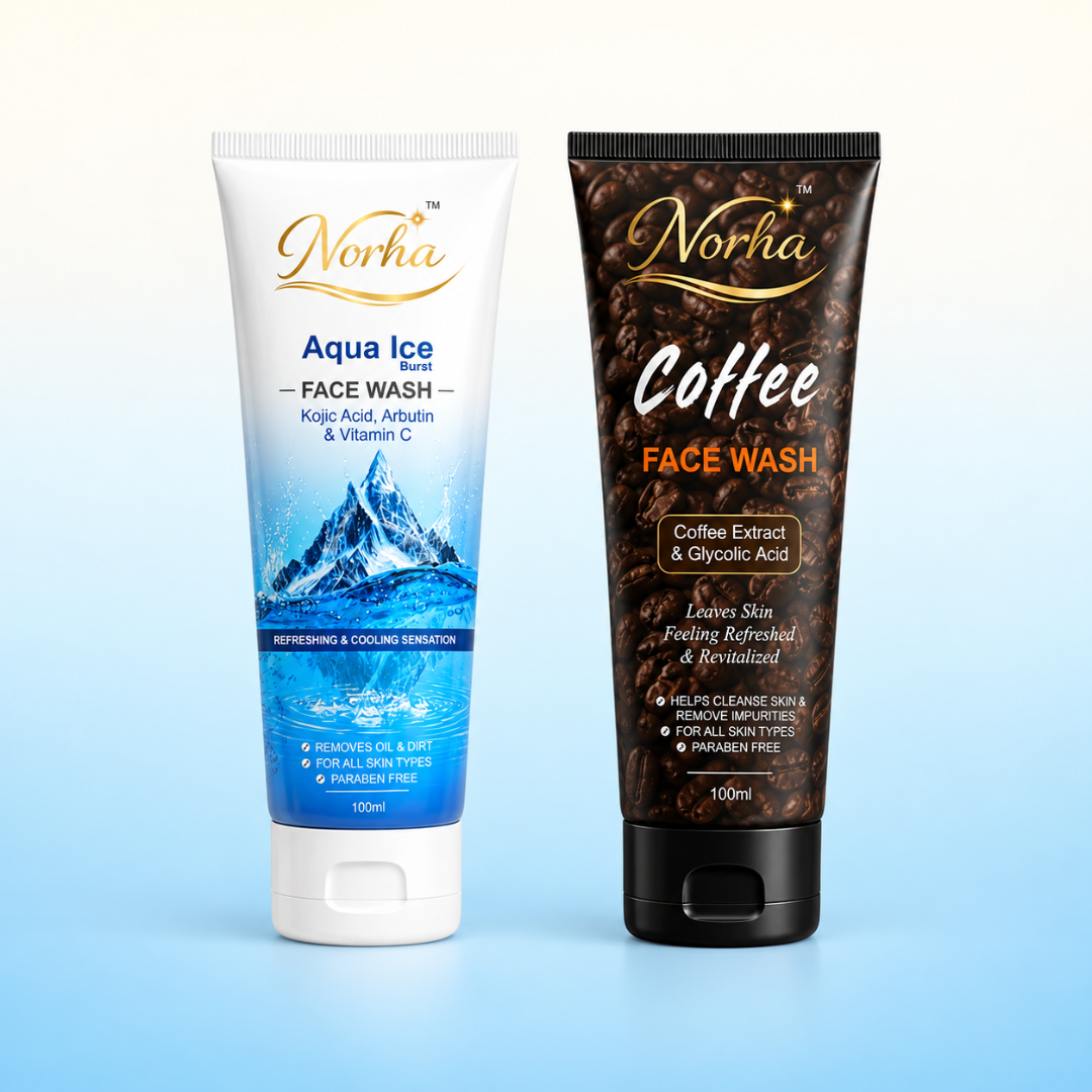 Norha Aqua Ice + Coffee Face Wash Combo – Pack of 2