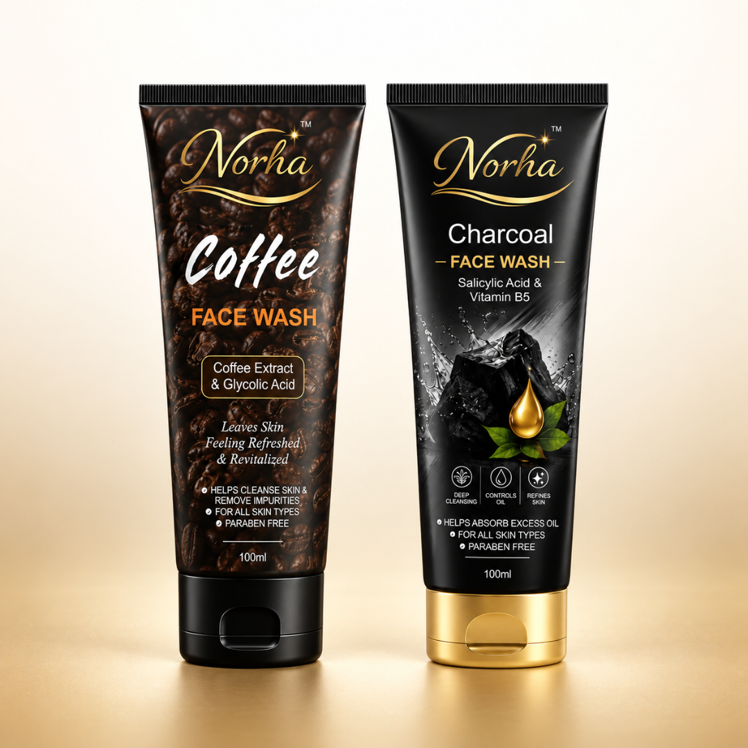 Norha Coffee + Charcoal Face Wash Combo – Pack of 2