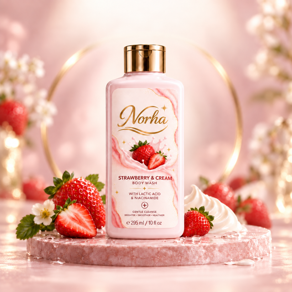 Norha Strawberry & Cream Body Wash | Nourishing Daily Cleanser