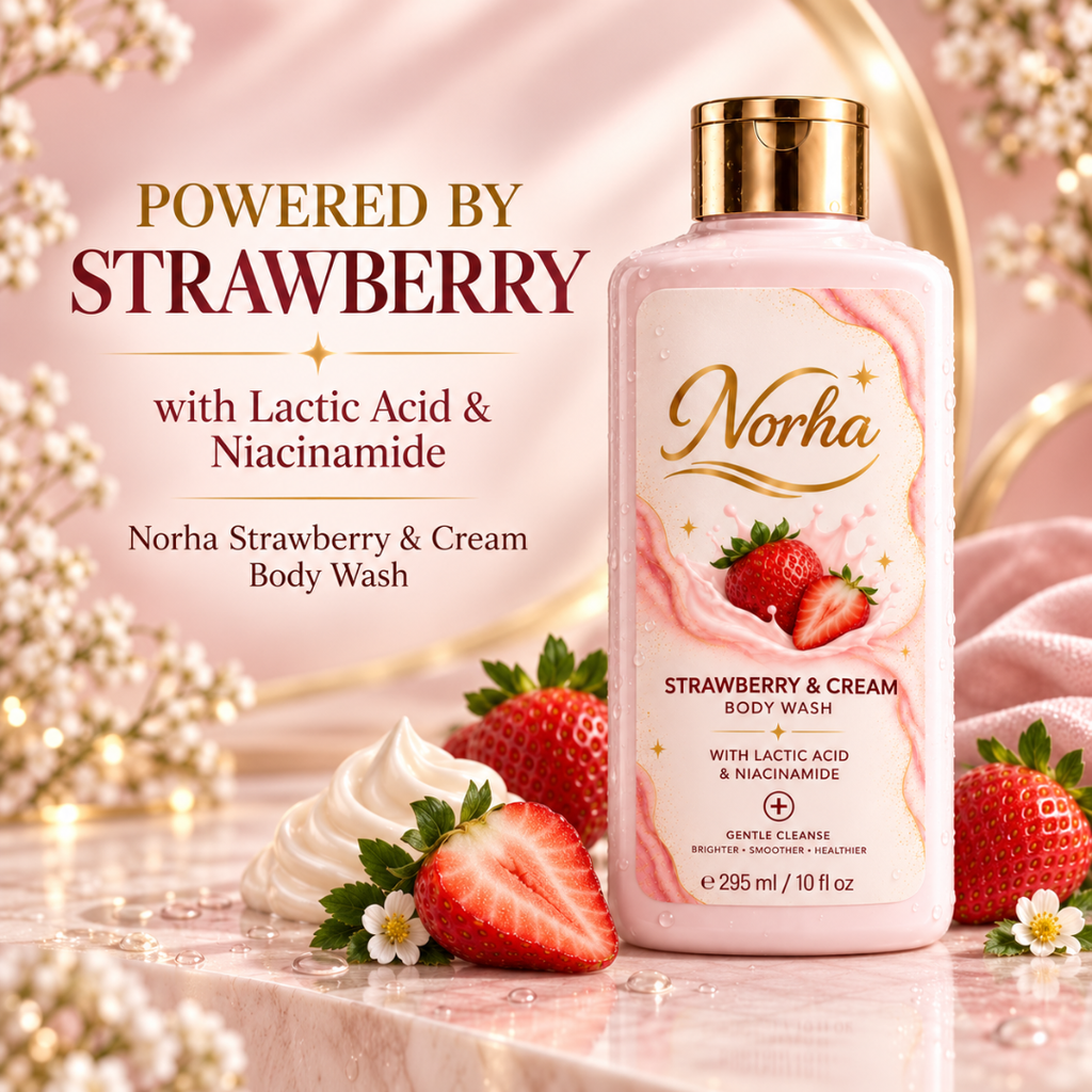 Norha Strawberry & Cream Body Wash | Nourishing Daily Cleanser