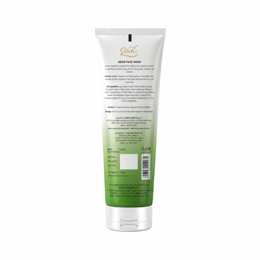 Norha Neem Face Wash Combo – Pack of 2 | Gentle Daily Cleanser
