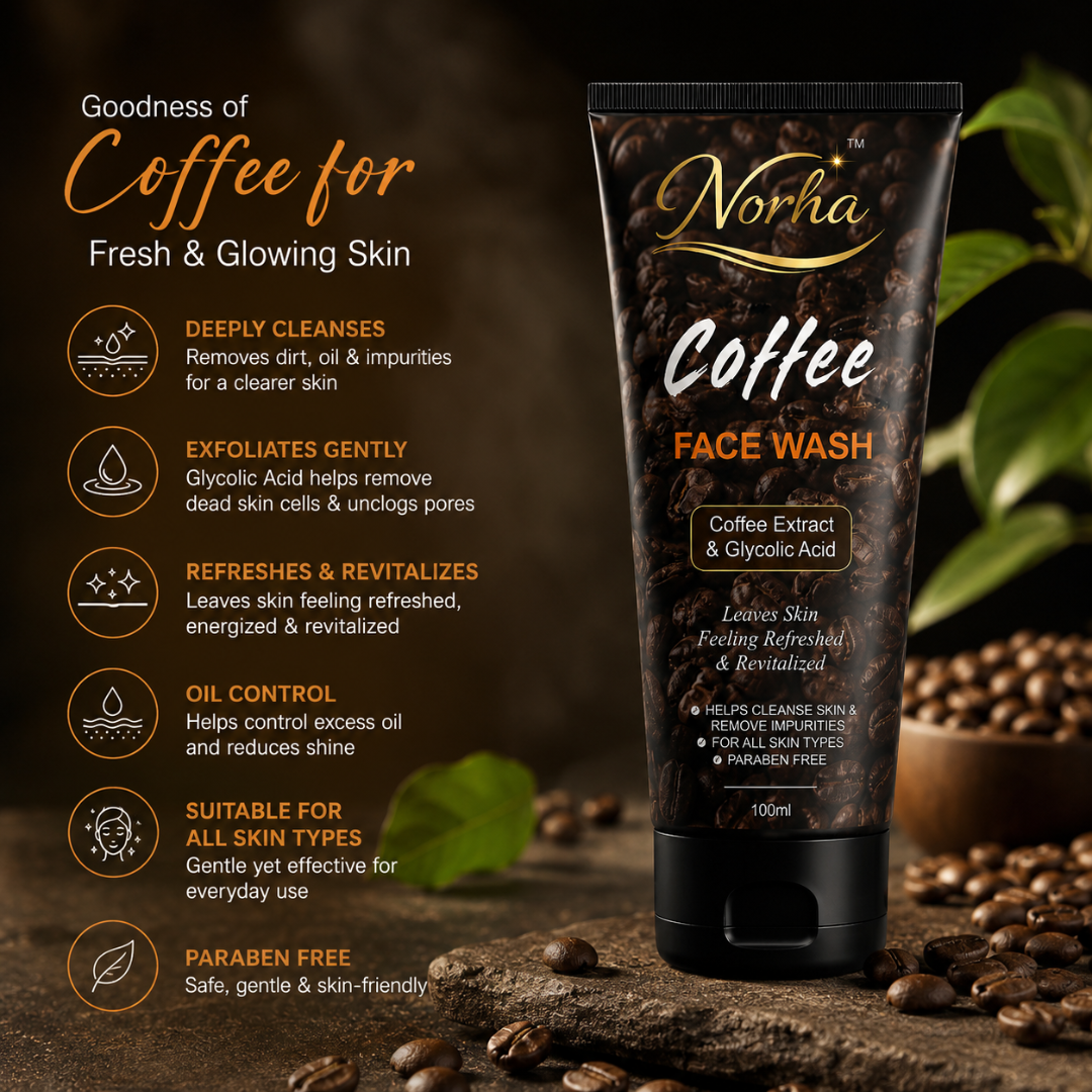 Norha Coffee Face Wash – 100ml | Gentle Daily Cleanser