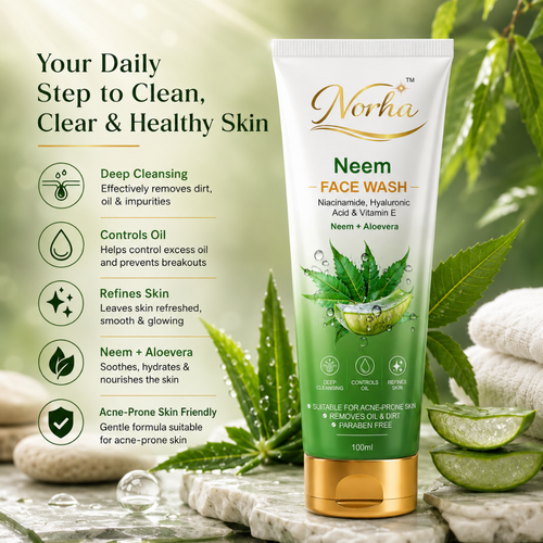 Norha Neem Face Wash – 100ml | Gentle Daily Cleanser